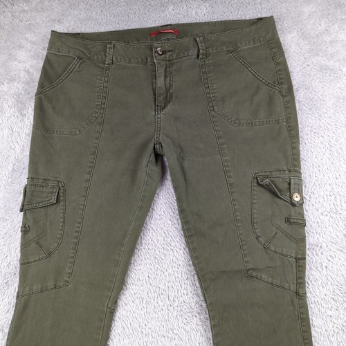 Vintage Y2K Unionbay Pants Womens Juniors 17 Green Cargo Army Military Grunge - Picture 2 of 18