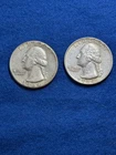 1964 US Washington Silver Quarters (2) - 25C - 90% Silver Coin - Circulated