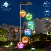 Solar Windspiel Garten 6 Led Wasserfest Deko FüR AußEn Balkon Hof Hochzeit