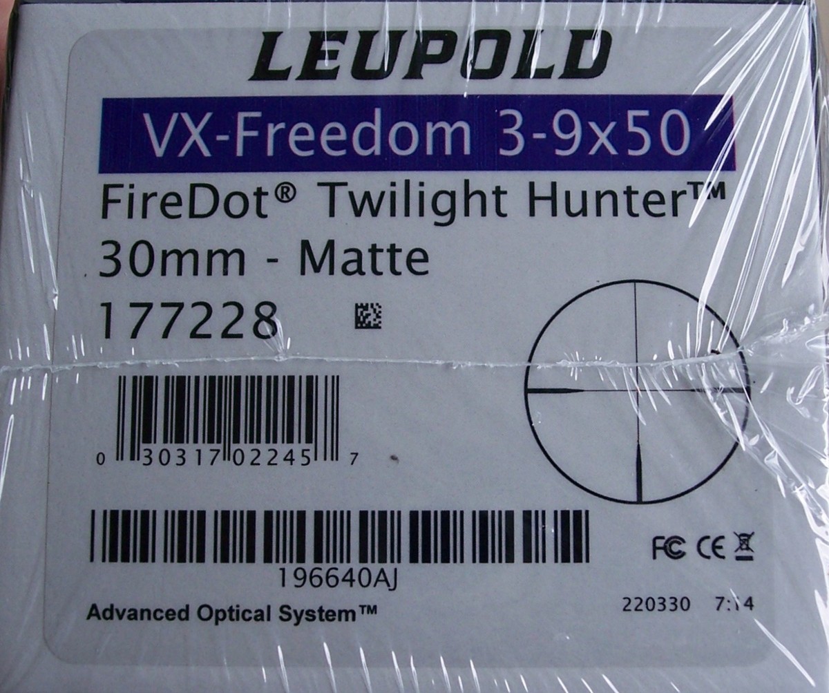 瓦奇岳　ALL CAPS LEUPOLD VX- Freedom Rifle Scope 3-9X50MM FIREDOT Twilight Reticle
