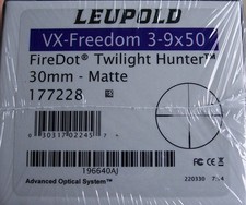 LEUPOLD VX- Freedom Rifle Scope 3-9X50MM FIREDOT Twilight Reticle NOS 177228
