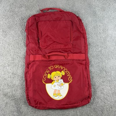 Vintage 70s 80s Going To Grandmas Kids Child s Bag Luggage Suitcase Clothes