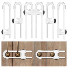 Cabinet Locks Baby Proofing,Child Proof Cabinet Locks,6 Pack Adjustable U Sh...