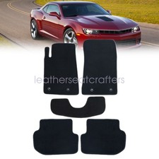 Fits 2010-2015 Chevrolet Camaro Full Set Floor Mats Carpet Velour Black 5pcs