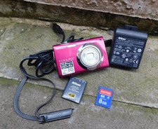 Nikon Coolpix S4000 Digital Camera Pink Charger & 8GB Card *FOCUS ISSUES NOTES*