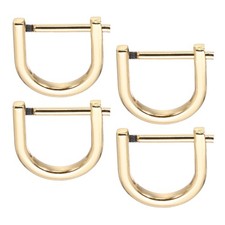 4 Pcs 13/16" D-Rings Screw in Shackle Horseshoe U Shape D Ring Light Gold