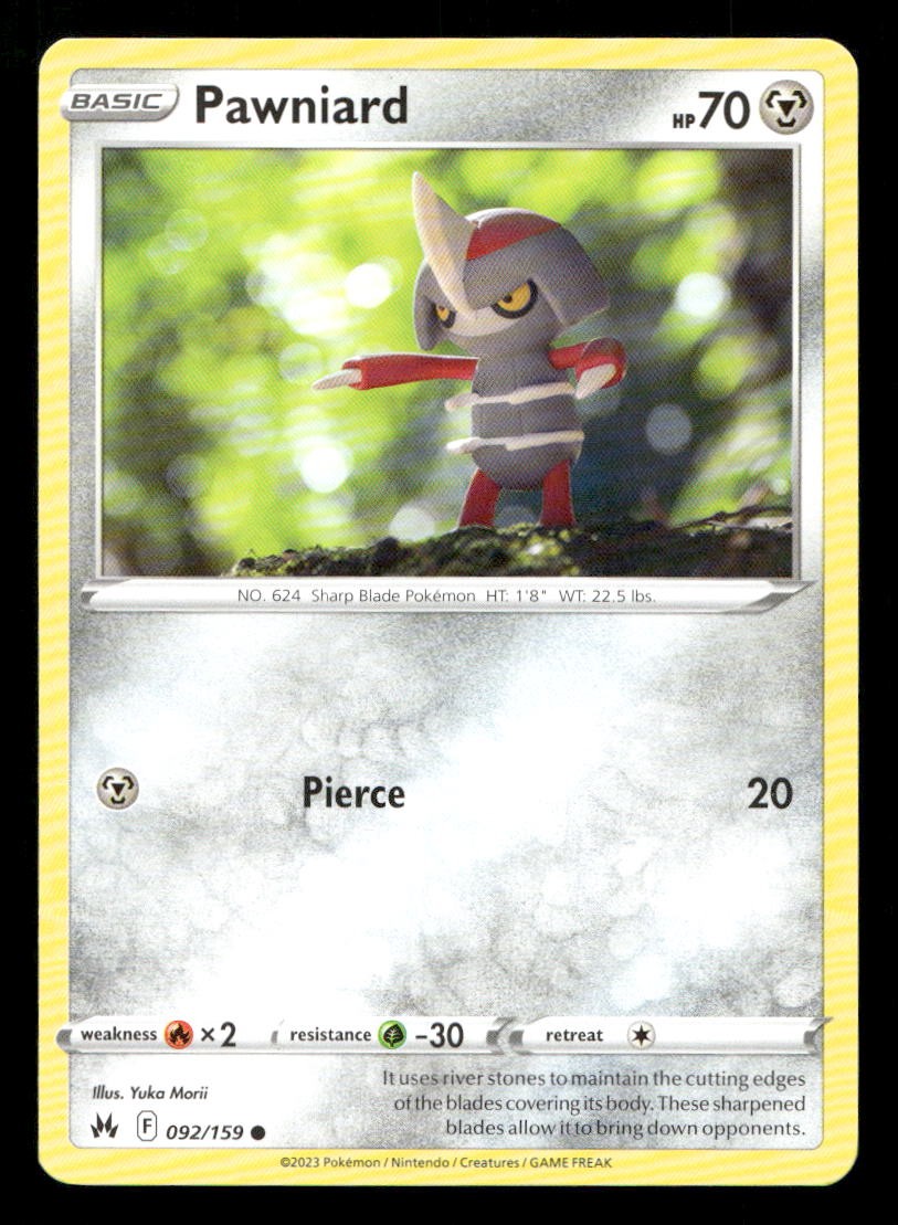 Pawniard 092/159 Crown Zenith NM/M Pokemon