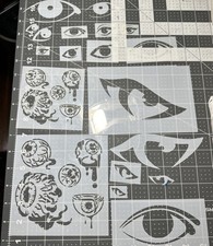 Eyes Eyeball Flying Eye AIRBRUSH Paint STENCIL SET Custom Mylar STENCILS Smaller