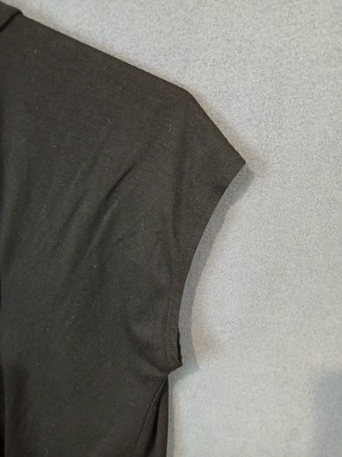 Necessary Objects Top Damen klein schwarz Vintage Rollkragen Plissee Stretch USA - Bild 14 von 14