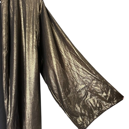 Anthropologie In Our Nature Kimono Metallizzato Donna XL NO CINTURA Frange Nappa - Foto 3 di 7