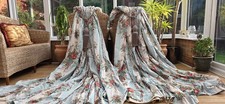 BESPOKE FLORAL LINED CURTAINS  83" DROP BY 155" WIDTH