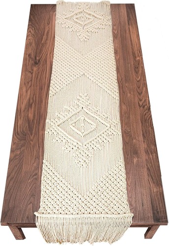 Handmade 120-Inch Macrame Runner – Vintage Tassel Table Decor for All Occasions - Picture 3 of 9