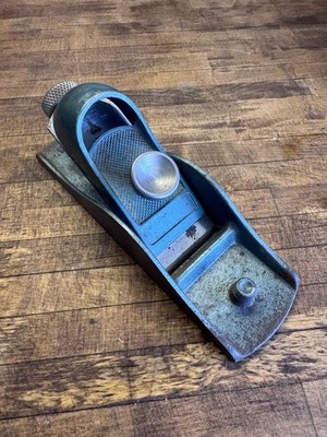 Craftsman DD Block Plane, 1-5/8 in Steel Blade, Blue/Silver, Made in USA