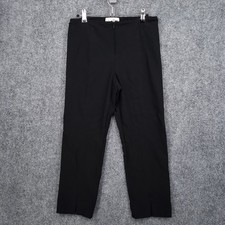 Joseph Ribkoff Dress Pants Women 10 Black Straight Leg Flat Front Career Trouser