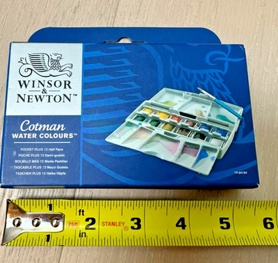 Winsor & Newton Cotman Watercolour Pocket Size 12 Travel Watercolor Paints NIP