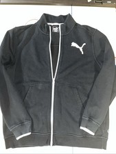 Puma Black Full Zip Track Jacket Long Sleeve Men  s Size XL White Logo Athletic