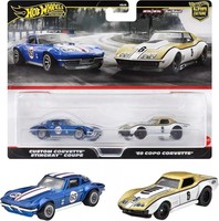 2-Pack Custom Corvette Stingray Coupe - '69 Copo Corvette - Hot Wheels Prem