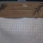 Willow & Fig Woven Fabric Textured Shower Curtain 70x72 White, Machine Washable — photo 1