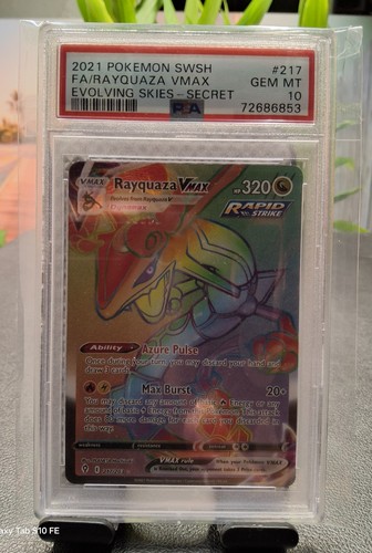 Rayquaza VMAX Secret Rare Full Art Holo Evolving Skies 217/203 PSA 10