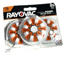 Rayovac Hearing Aid Batteries Size 13 Orange  AZ13DP-24,  24 Count  Exp. 11/2027