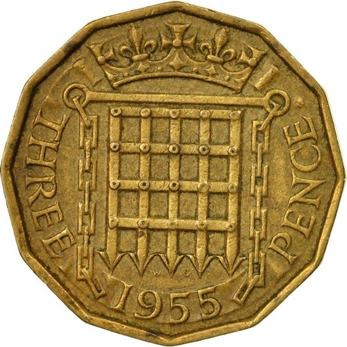 Moneda 3D de latón de tres peniques Reina Isabel II Inglaterra ELIGE TU FECHA 1932-1967 - Imagen 35 de 59