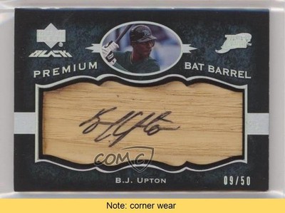 2007 Upper Deck Black Premium Bat Barrel 9/50 BJ Upton #PB-BU Auto READ 6we