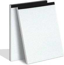 WINKIO Grid Paper Notebook 8.5 X 11, 4x4 Graph Paper,-Sturdy Cardboard white 