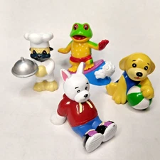 Ganz WEBKINDZ PVC Figure Lot x4 Surfin Frog Beach Boy Chef Pug Puppy Bunny Nice