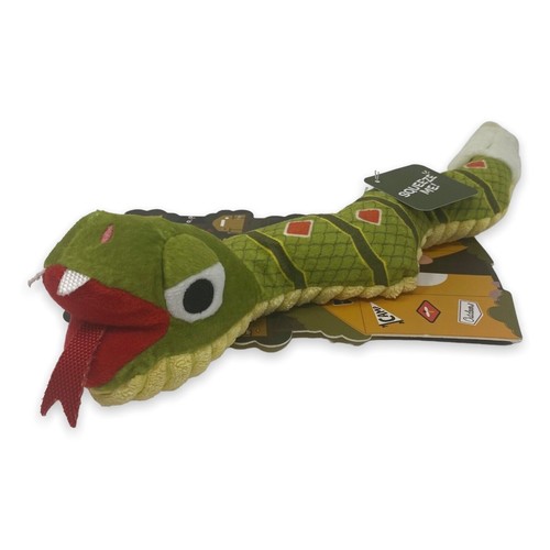Bark BarkBox Toxic Tony Snake Piccolo Peluche Cigolante Crinkly Cane Giocattolo 15" NUOVO NUOVO CON ETICHETTE