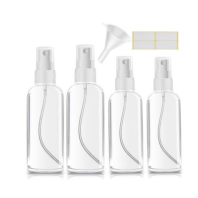 Small Spray Bottle, Clear Empty Mini Travel Plastic Bottles 2 * 1oz, 2 * 1.7oz