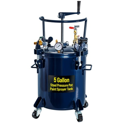 #ad 5 Gallon 20l PRESSURE FEED PAINT POT TANK Spray Gun Sprayer Regulator Agitator $299.99
