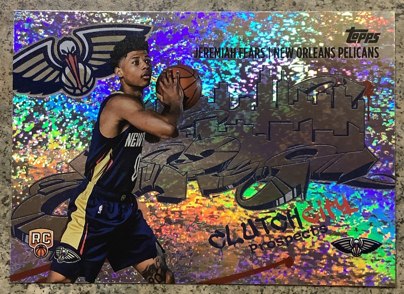 2025-26 Topps Basketball Jeremiah Fears Clutch City Prospects Holo Foil RC CC-7