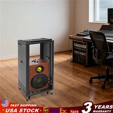 22U DJ Mixer Stand Rolling Stereo  Server Rack with Wheel Open Frame for Audio