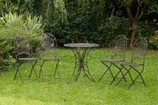 JARDIN TABLEAU 4 CHAISES DE FER  MOBILIER DE JARDIN STYLE ANTIQUE