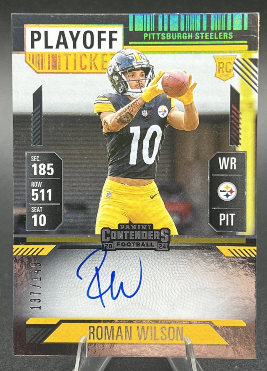 2024 Panini Contenders Roman Wilson Playoff Ticket Auto RC Rookie /149 #124
