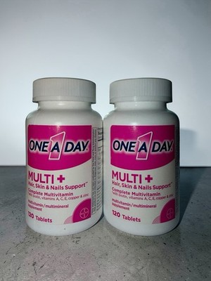 2 - ONE A DAY Multi + Hair Skin & Nails Multivitamin Tablets 120Tabs Exp 10/2026