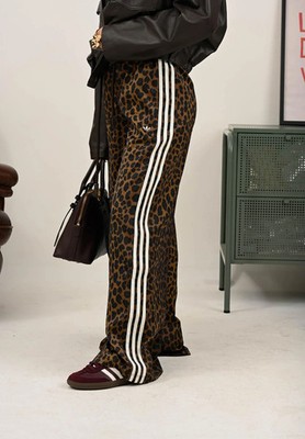 adidas Originals Women's Wide Leg Satin Leopard Track Pants KA2666