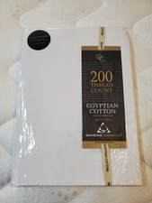 Egyptian cotton double fitted sheet. White