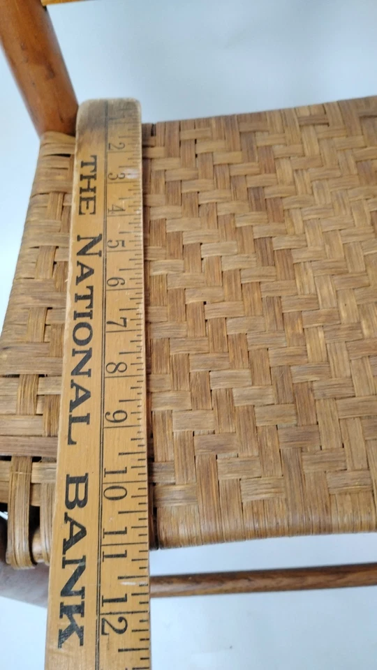 Silla con respaldo de escalera rústica para niños asiento tejido granja primitivo 23" T soporte para plantas Foto 4 de 4