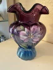 Fenton Mulberry Melon Vase 2004 Gold Treasures Collection HP Fleak 7  By 5  
