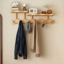 Rack Key Hooks Wall Mounted Leash Mask Holder Rustic Modern With Storage