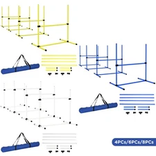 PawHut Dog Agility Starter Kit with Adjustable Height Jump Bars