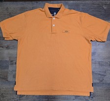 Orvis Men s Polo Shirt Size XL Orange Casual Button Short Sleeve Cotton