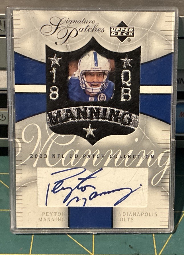 2003 Upper Deck UD Patch Collection - Signature Patches Peyton Manning #SP-PM...