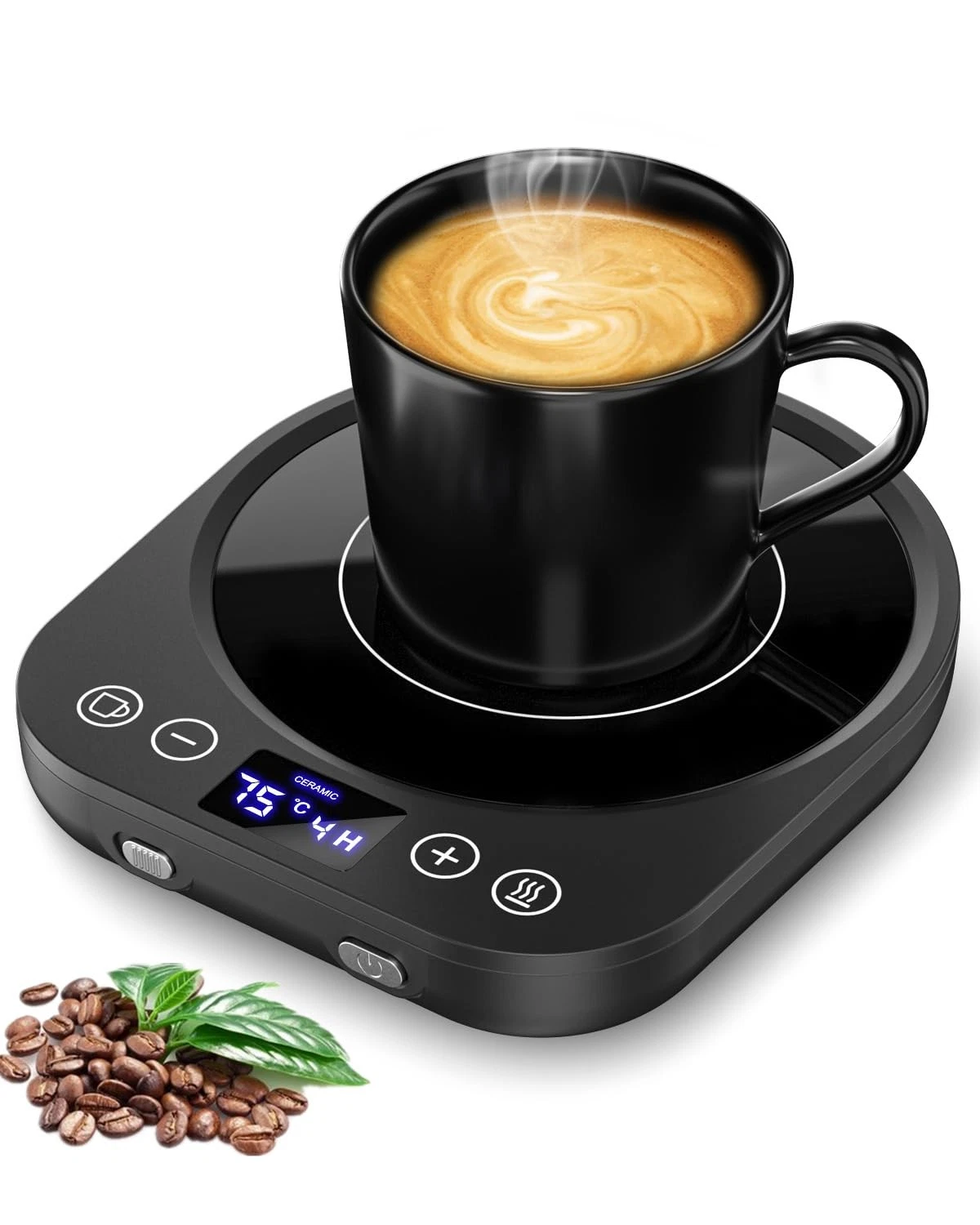 Coffee Mug Warmer, Smart Cup Warmer with Gravity 6.8in x 5.8in x 1.1in, Black