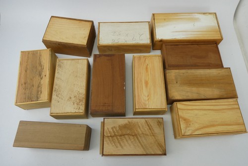 Mixed Lot of 12 Homemade Natural Wood Various Size Collection Boxes Containers - Picture 22 of 24