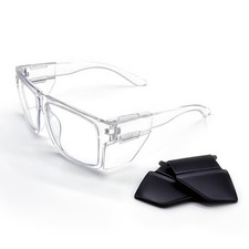 Safety Glasses with Removable Side Shield, UV400 Protection, Rectangle Anti F...