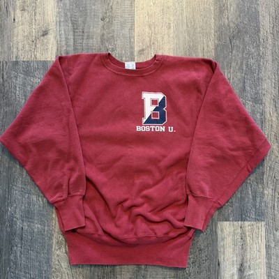 Vintage 90s Champion Reverse Weave Crewneck Sweatshirt M Boston University Red