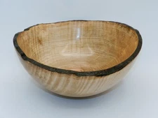 Handmade Spalted Curly Maple Bowl. Nice size with beautiful stunning figure.#127