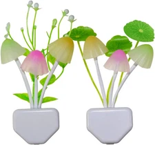 AUSAYE Plug in Night Light, Sensor Light Color Change Cute 2 PCS, pink, green 